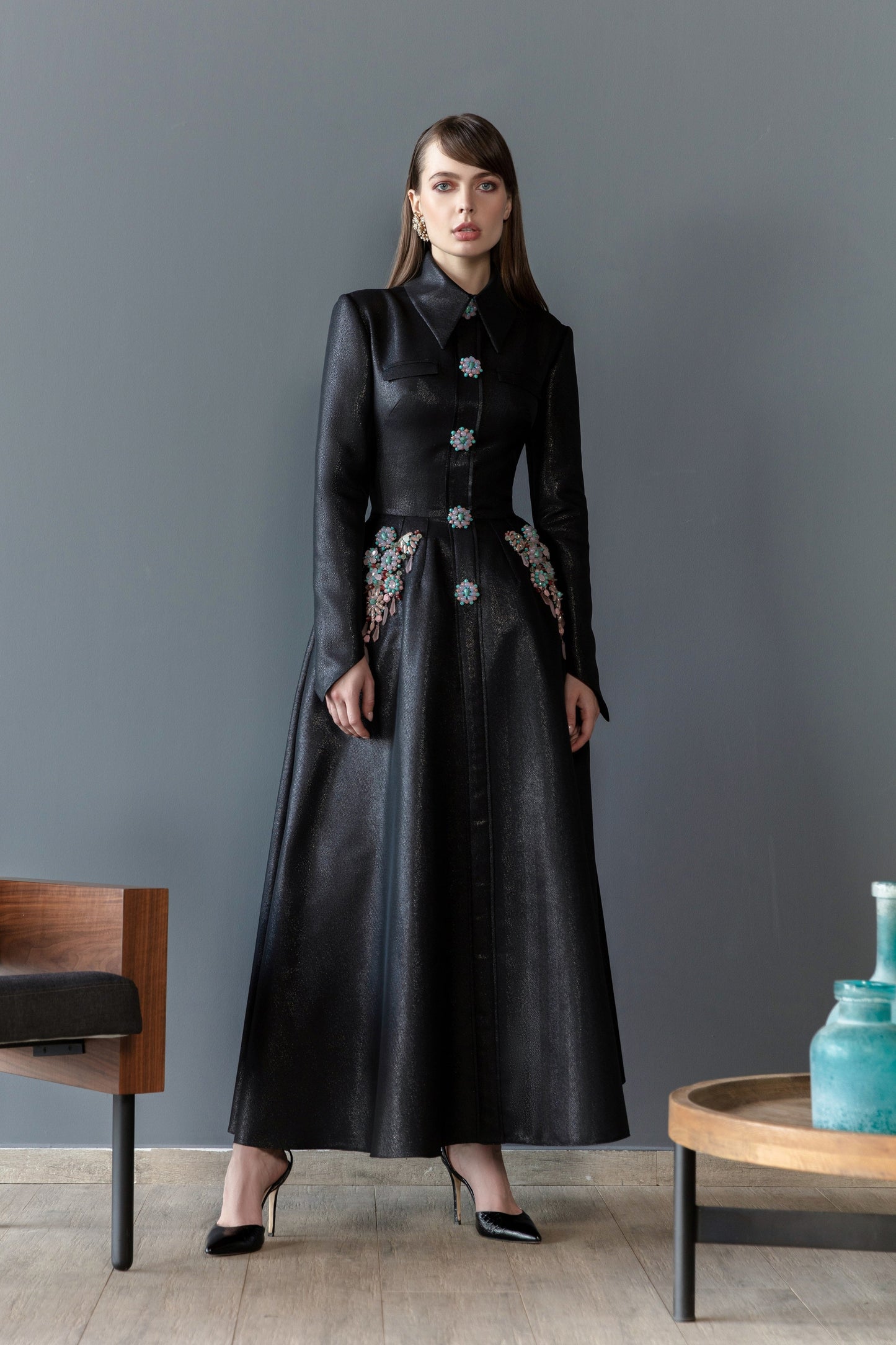 Brocade Midi Dress