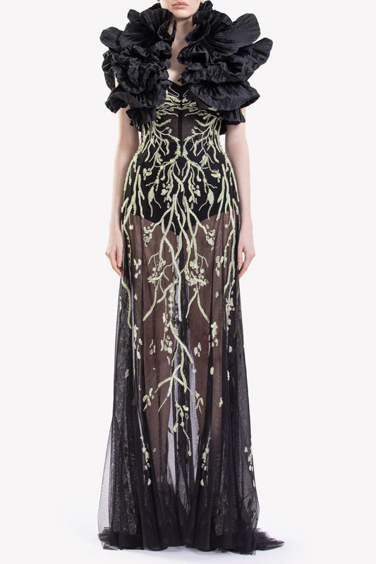 Embroidered Sheer Dress