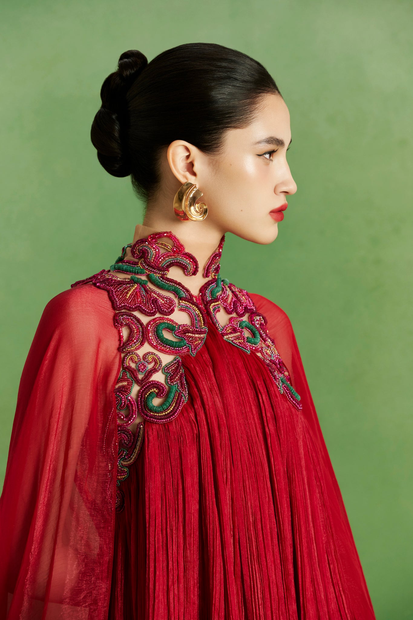 Crimson Cape Dress