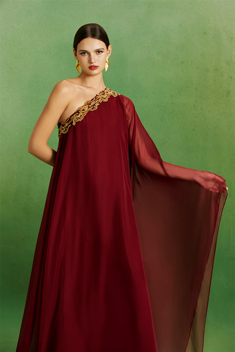 Burgundy Flow Gown