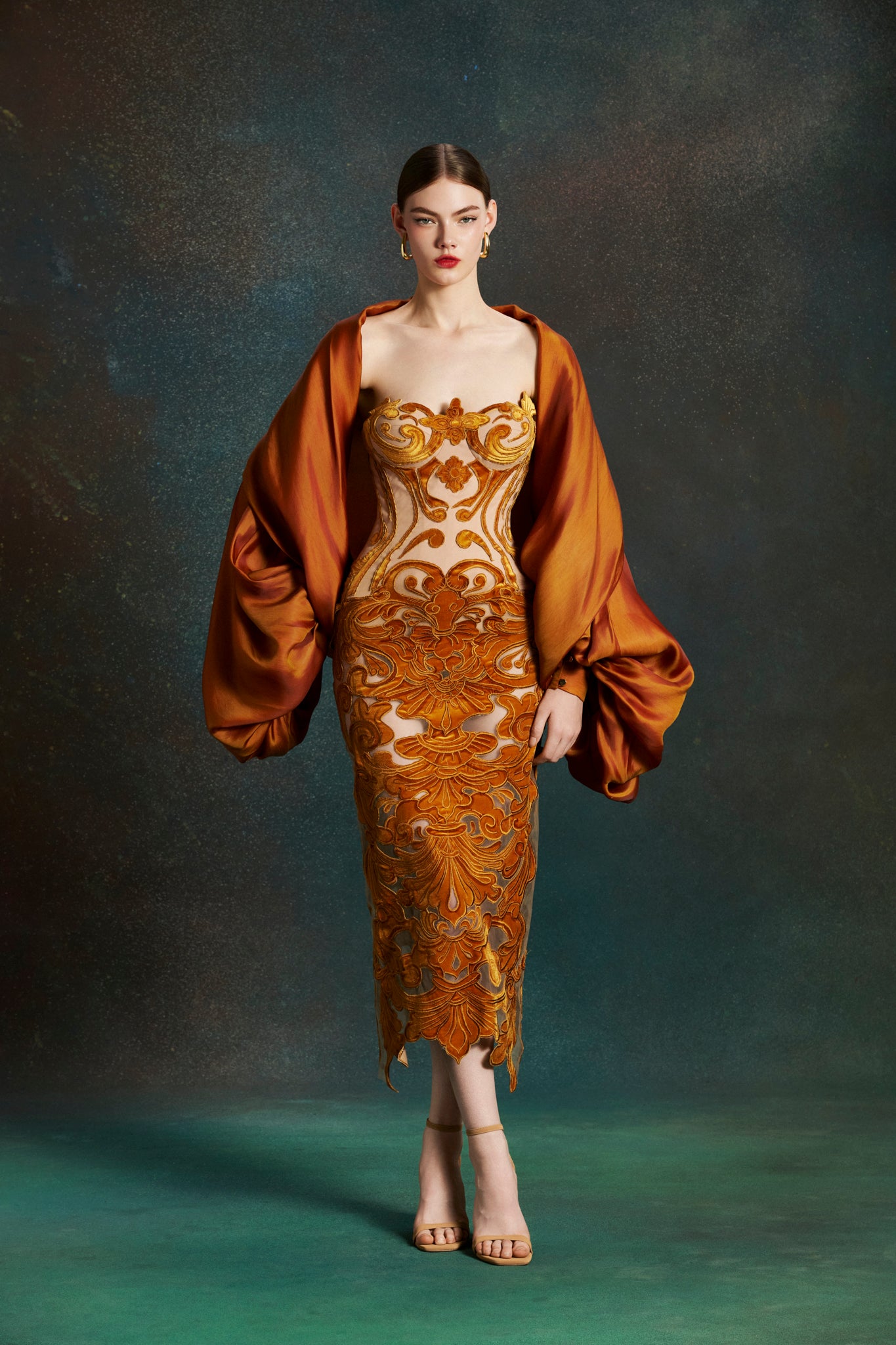 Bronze Bloom Midi Dress – District 5 Luxe