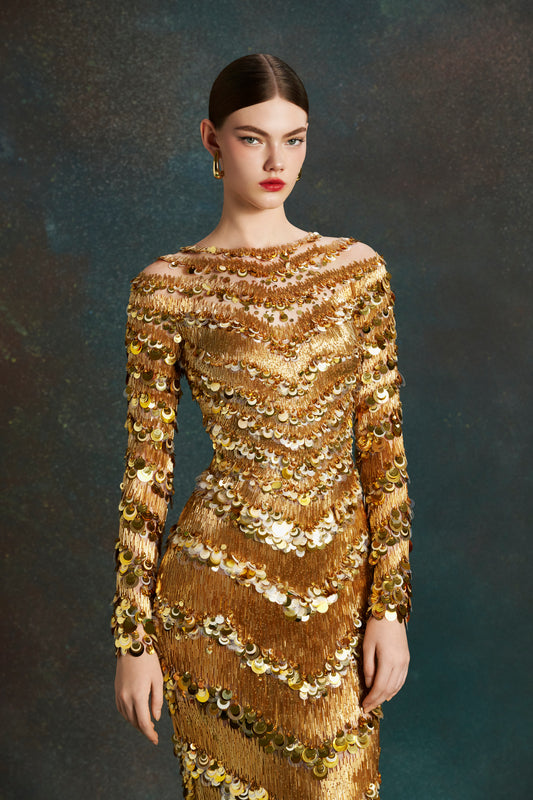 Golden Tiered Gown