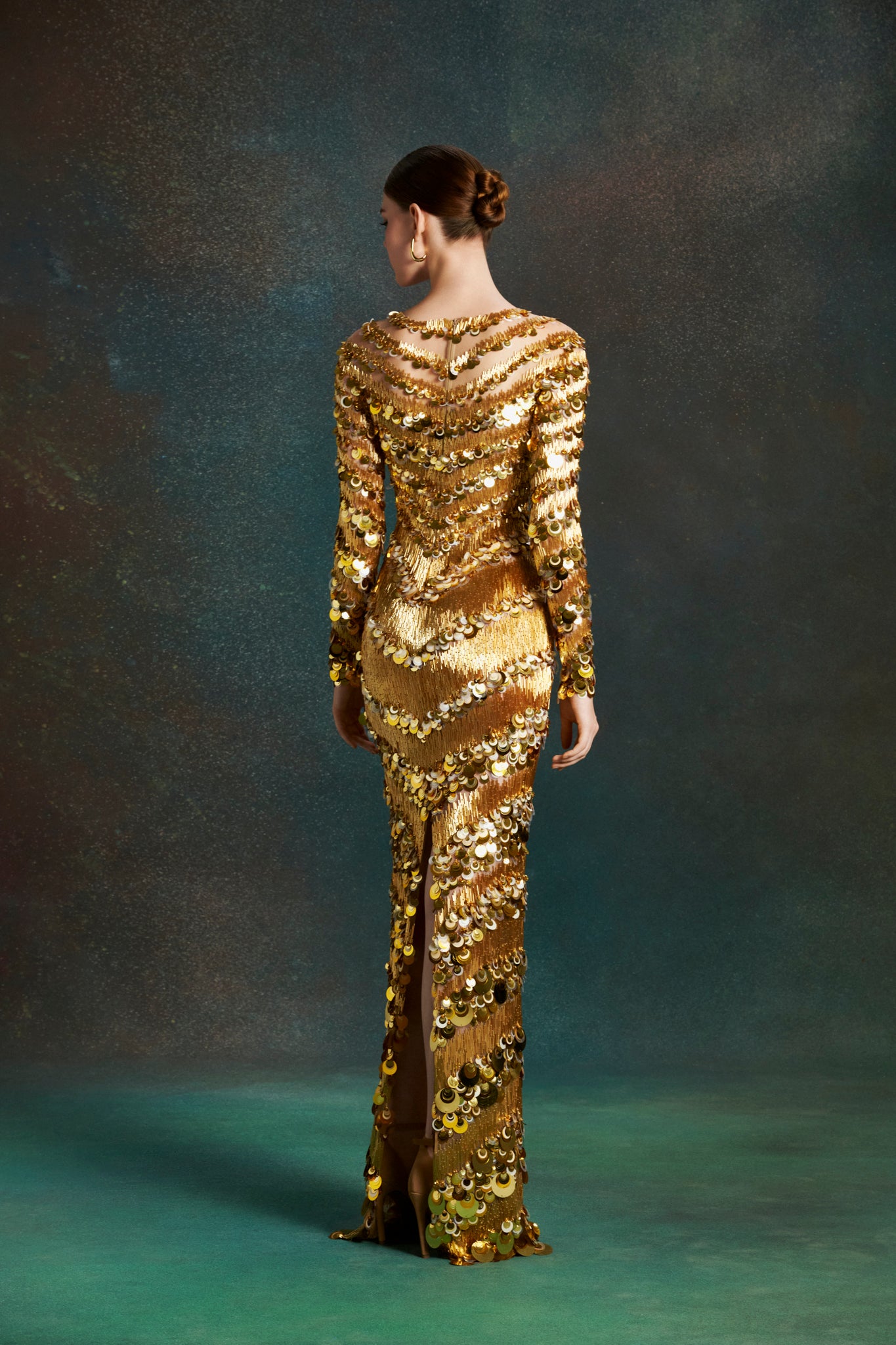 Golden Tiered Gown