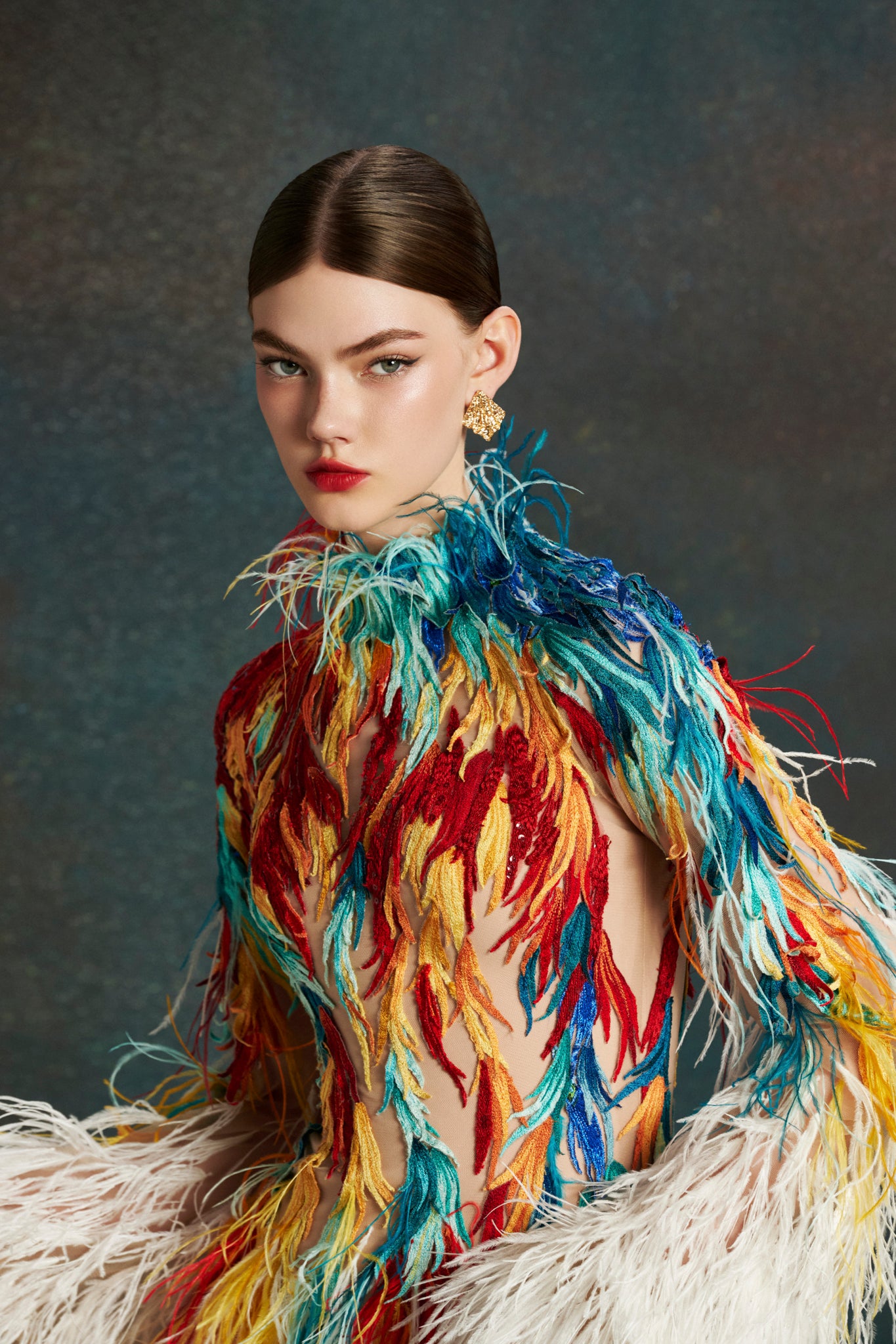 Painted Plume Gown