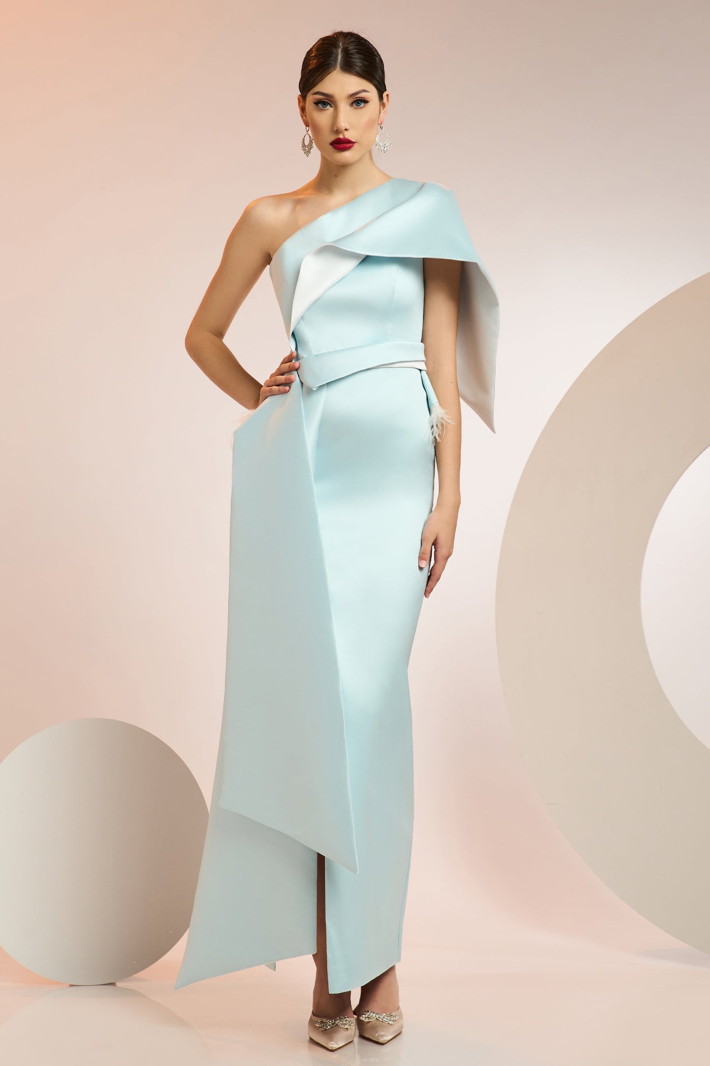 Stretch Taffeta Gown