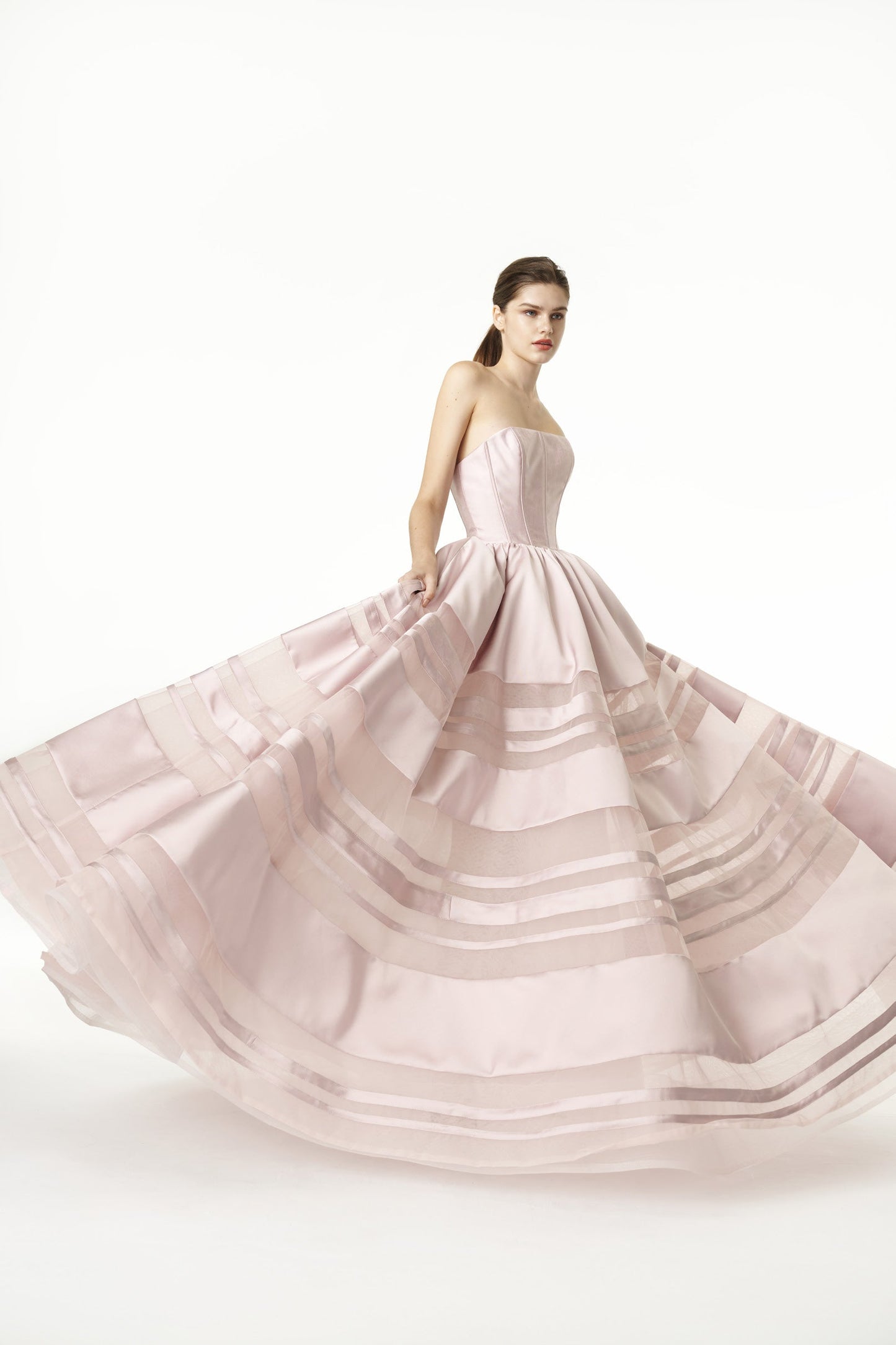 Striped Mikado Gown