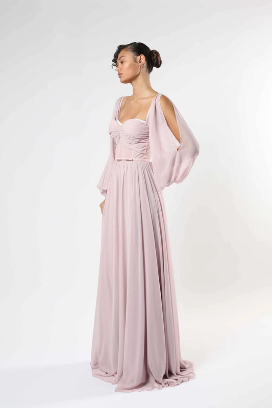 Cold-Shoulder Gown