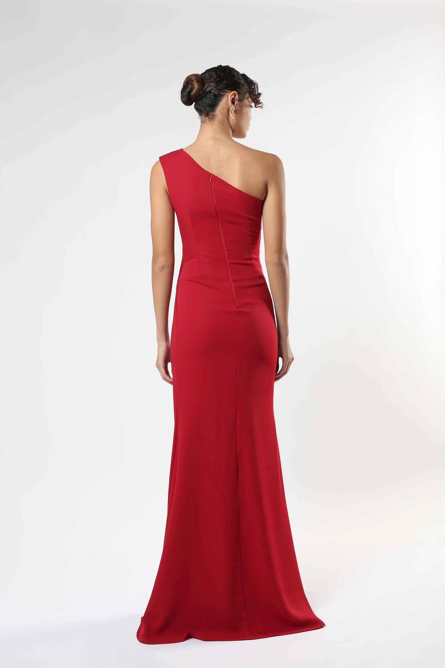 One-Shoulder Crepe Gown