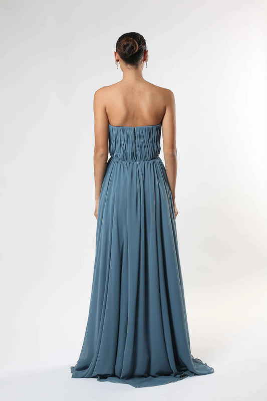 Strapless Chiffon Gown