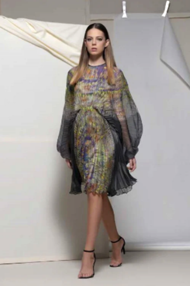 Pleat Cocktail Dress