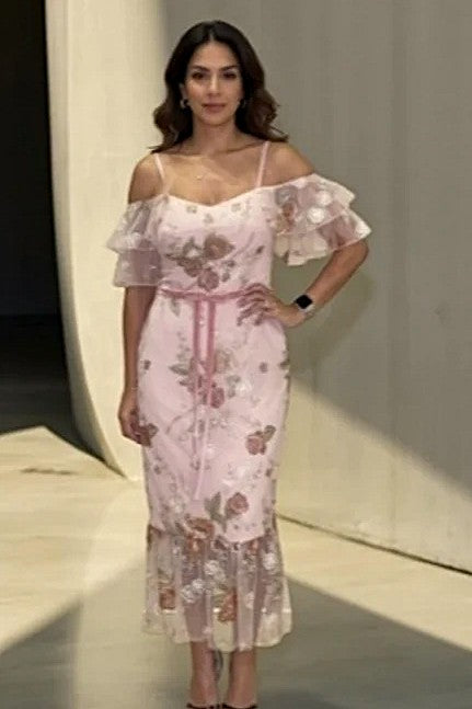 Embroidered Blush Dress