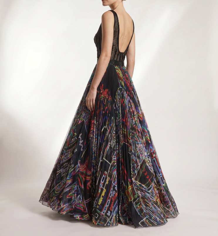 Scoop Neck Evening Gown