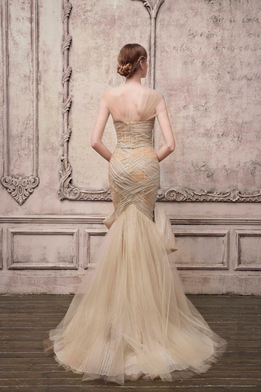 Strapless Illusion Trumpet Gown