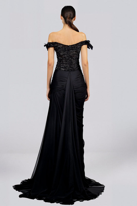 Off-Shoulder Bow Skirt Set