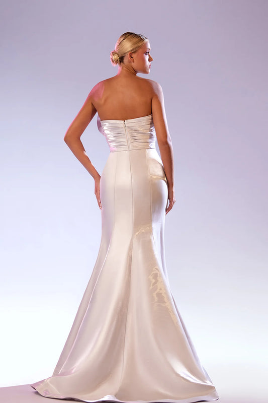 Strapless Metallic Mermaid Gown