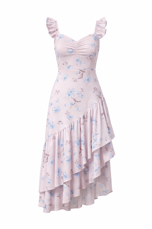 Ruffle Cap Sleeve Dress