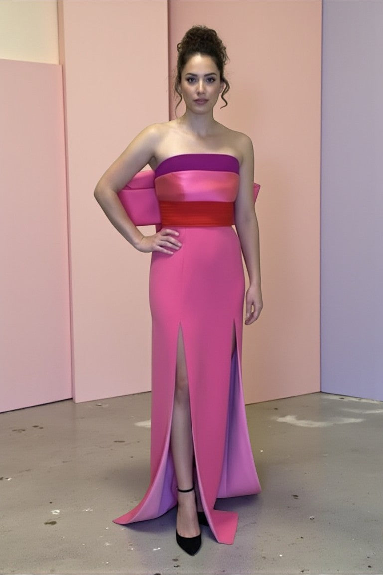 Crepe Mikado Strapless Gown