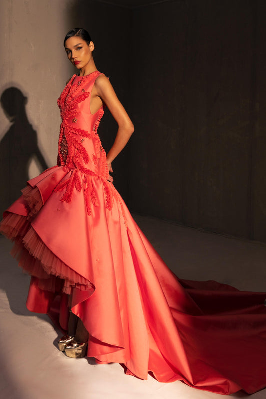 Sleeveless High-Low Gown