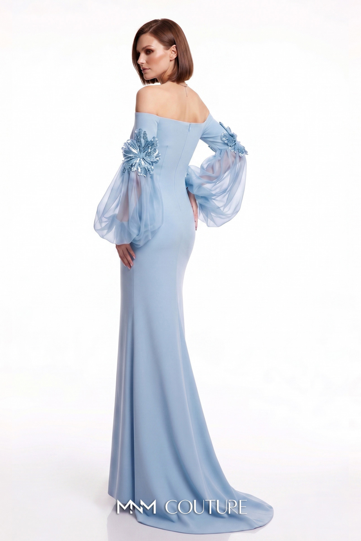Off-Shoulder Puff Sleeve Gown