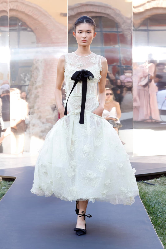 Appliqué Bow Midi Dress