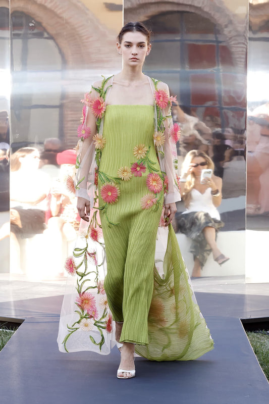 Daisy Appliqué Coat Gown