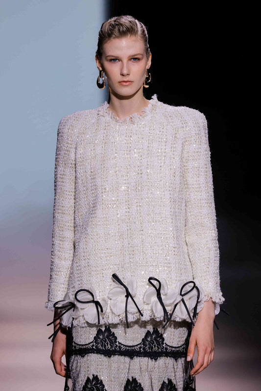 Structured Blouse with Skirt Set