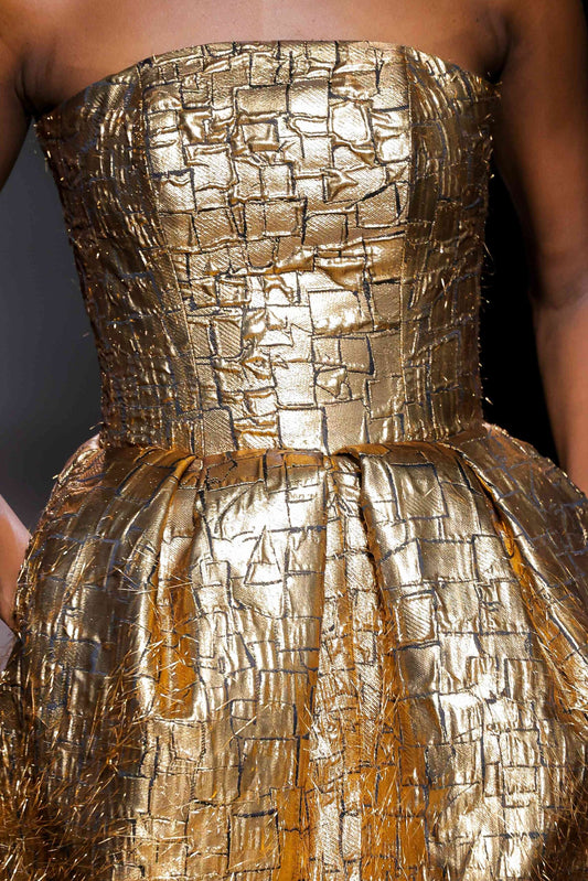 Strapless Architectural Gown
