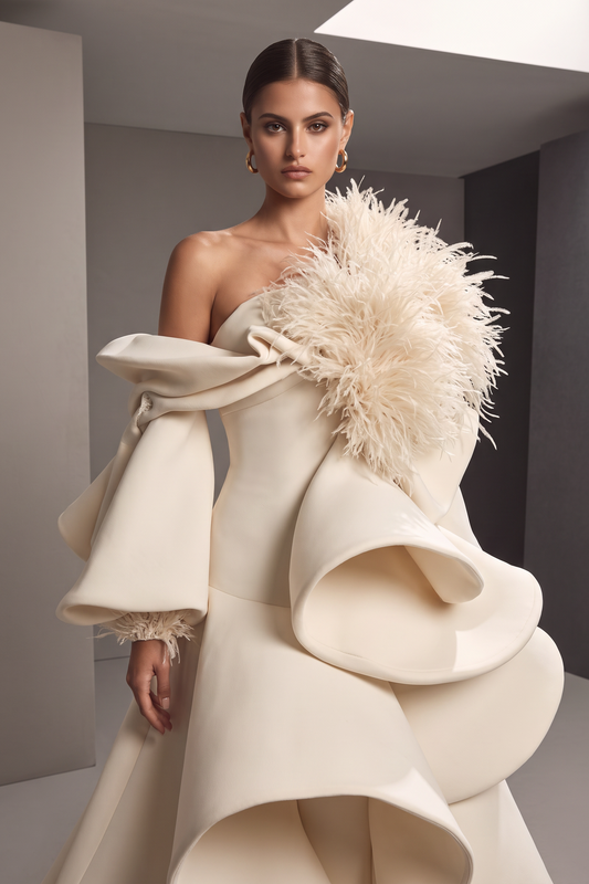 Off Shoulder Sculpt Gown