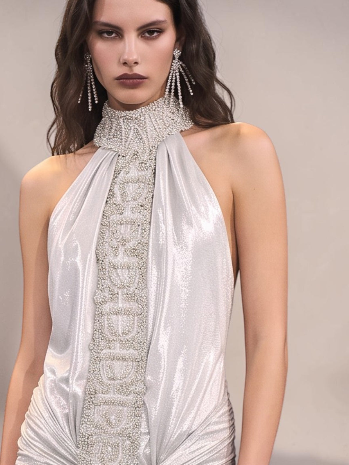 High-Neck Sleeveless Gown