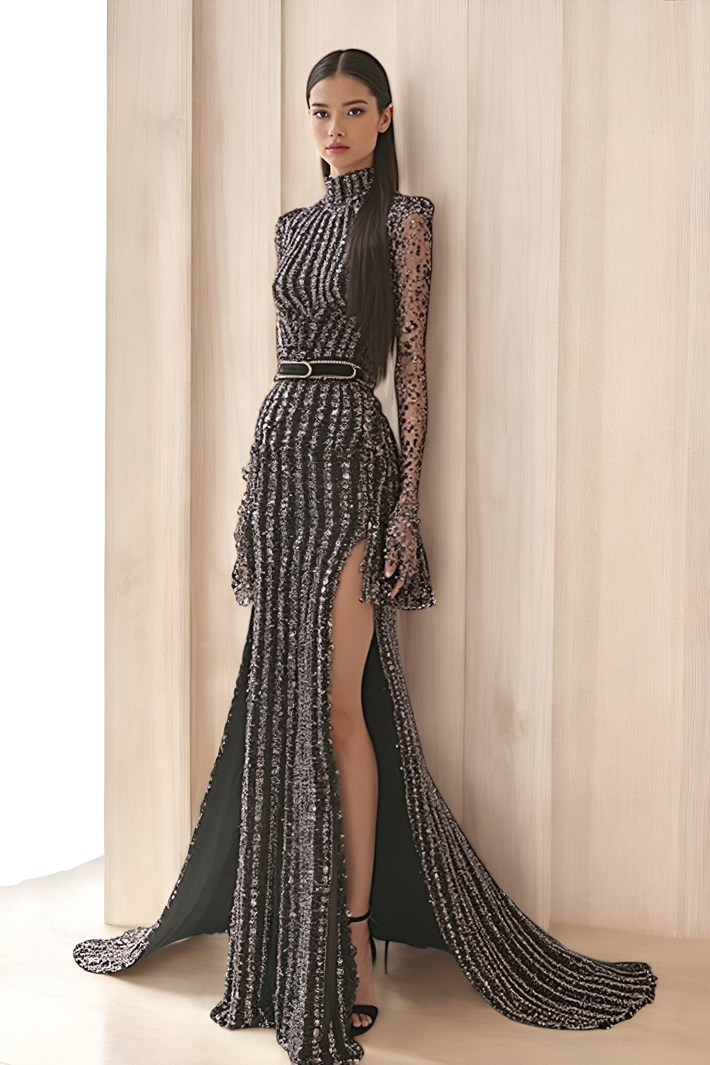 Long Sleeve- Sequin Gown