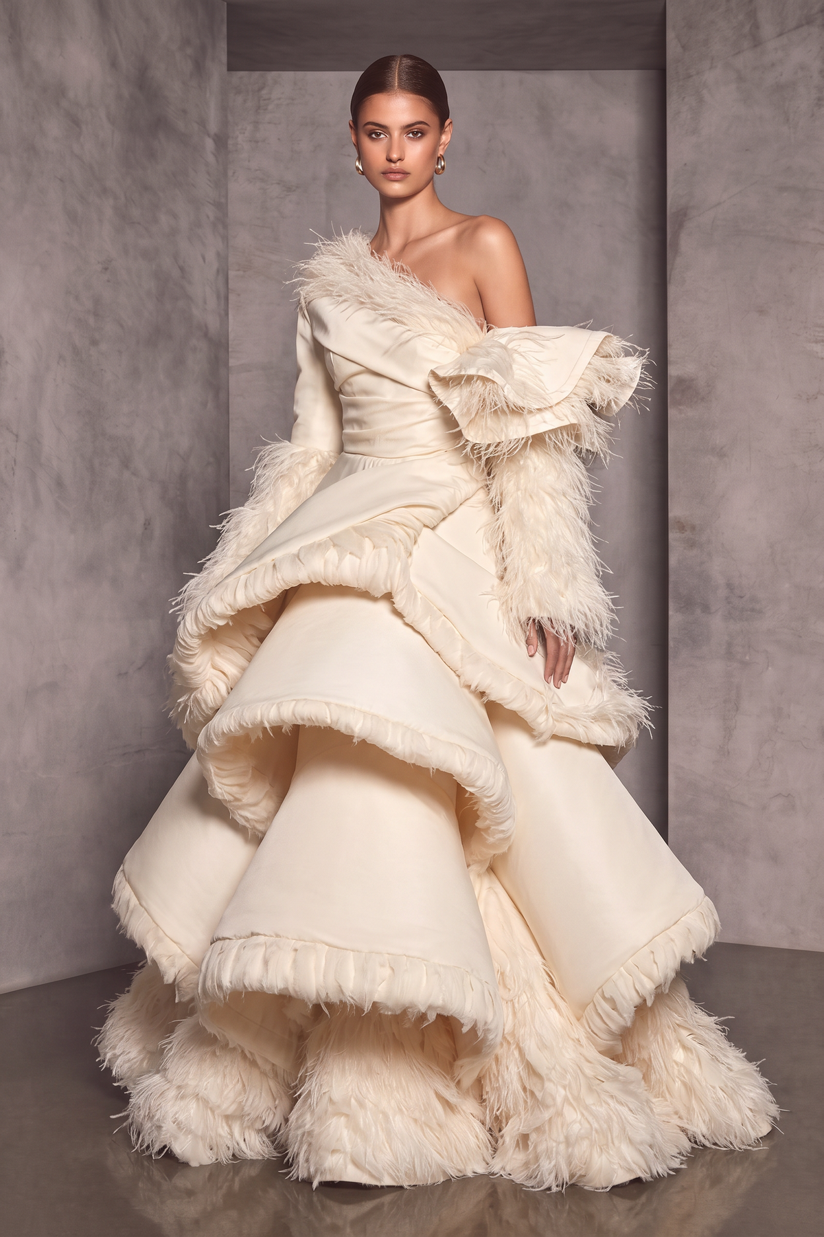Feather Detail Theresa Gown
