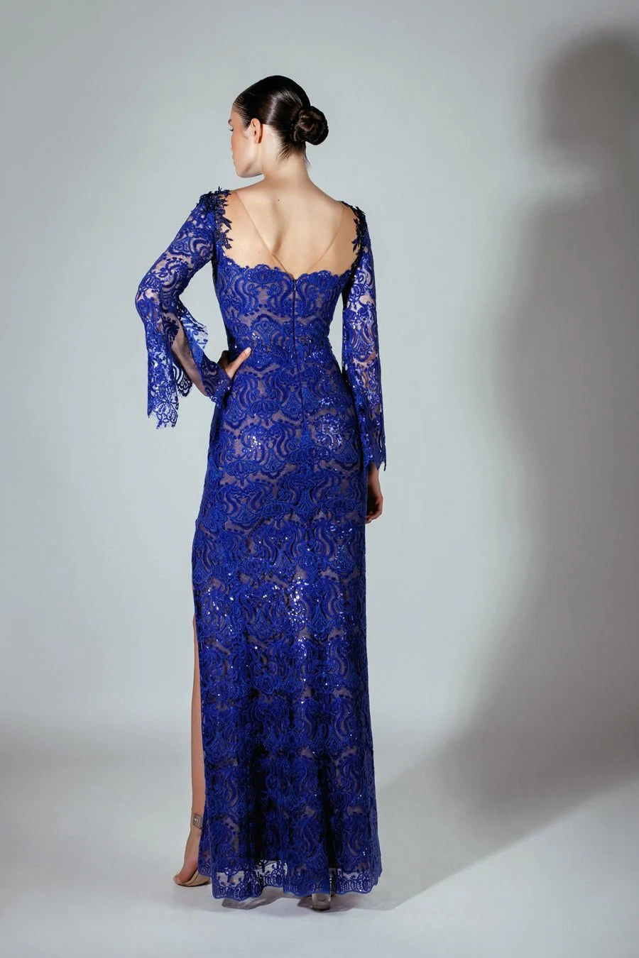 Embroidered Sequin Lace Gown