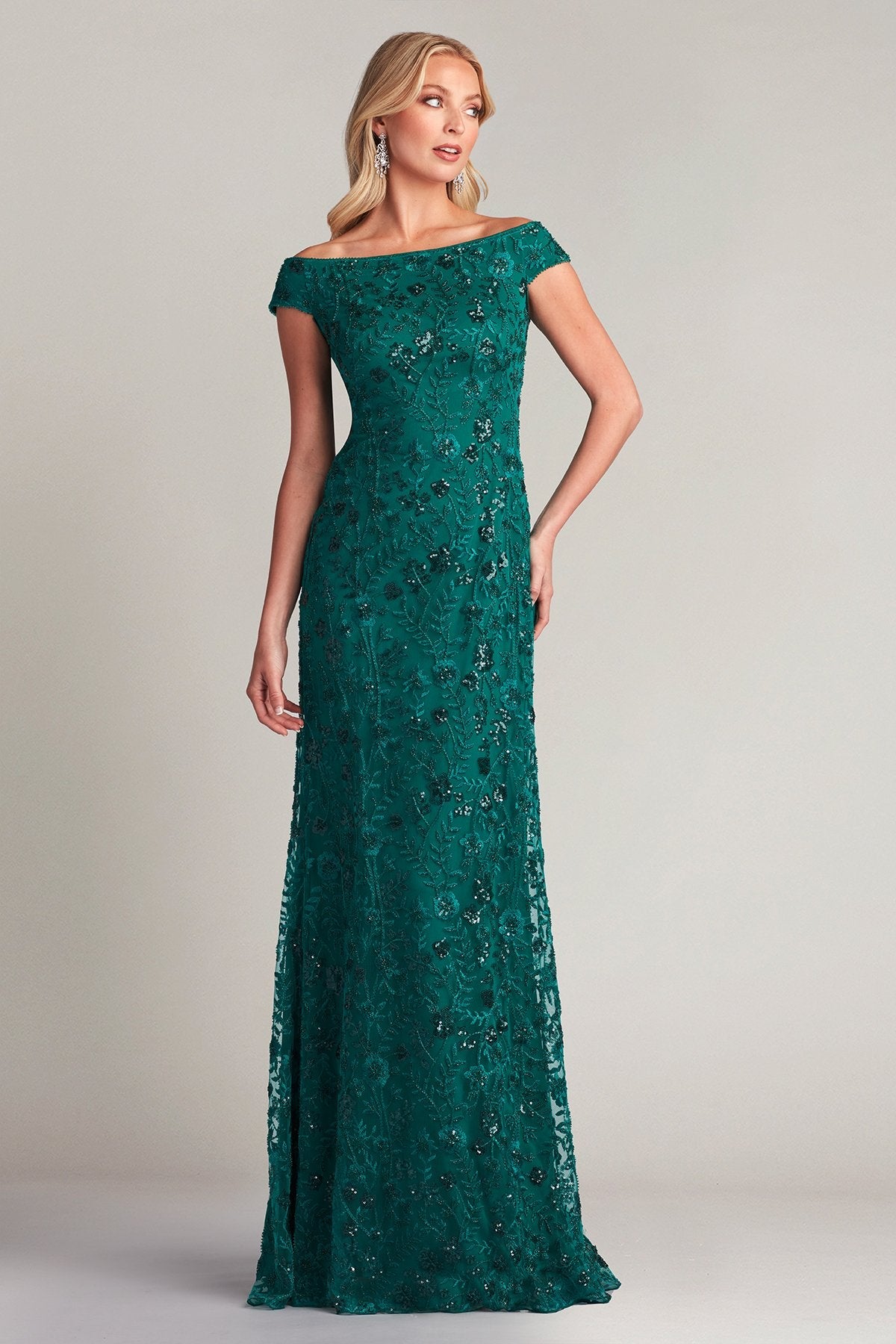 Dublin Embellished Off Shoulder Gown