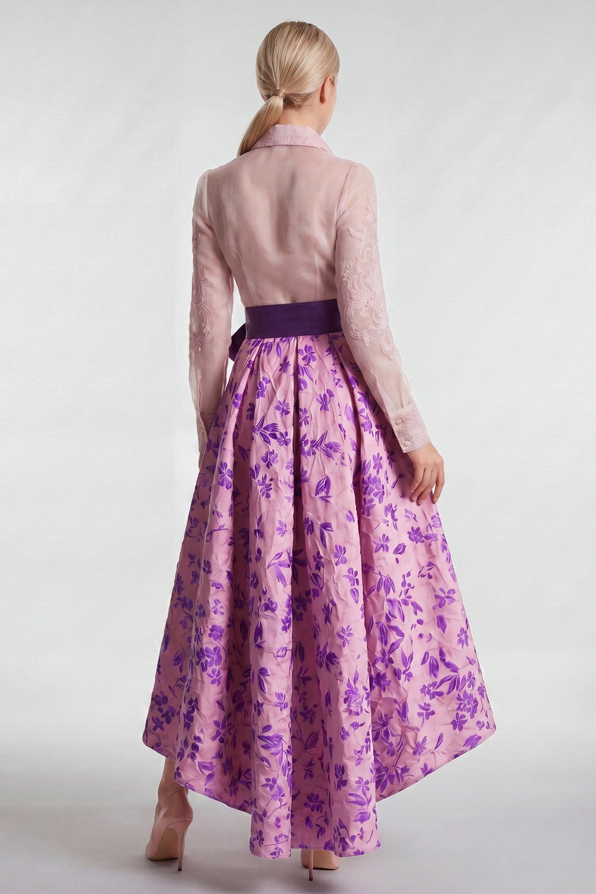 Floral Jacquard Skirt Set