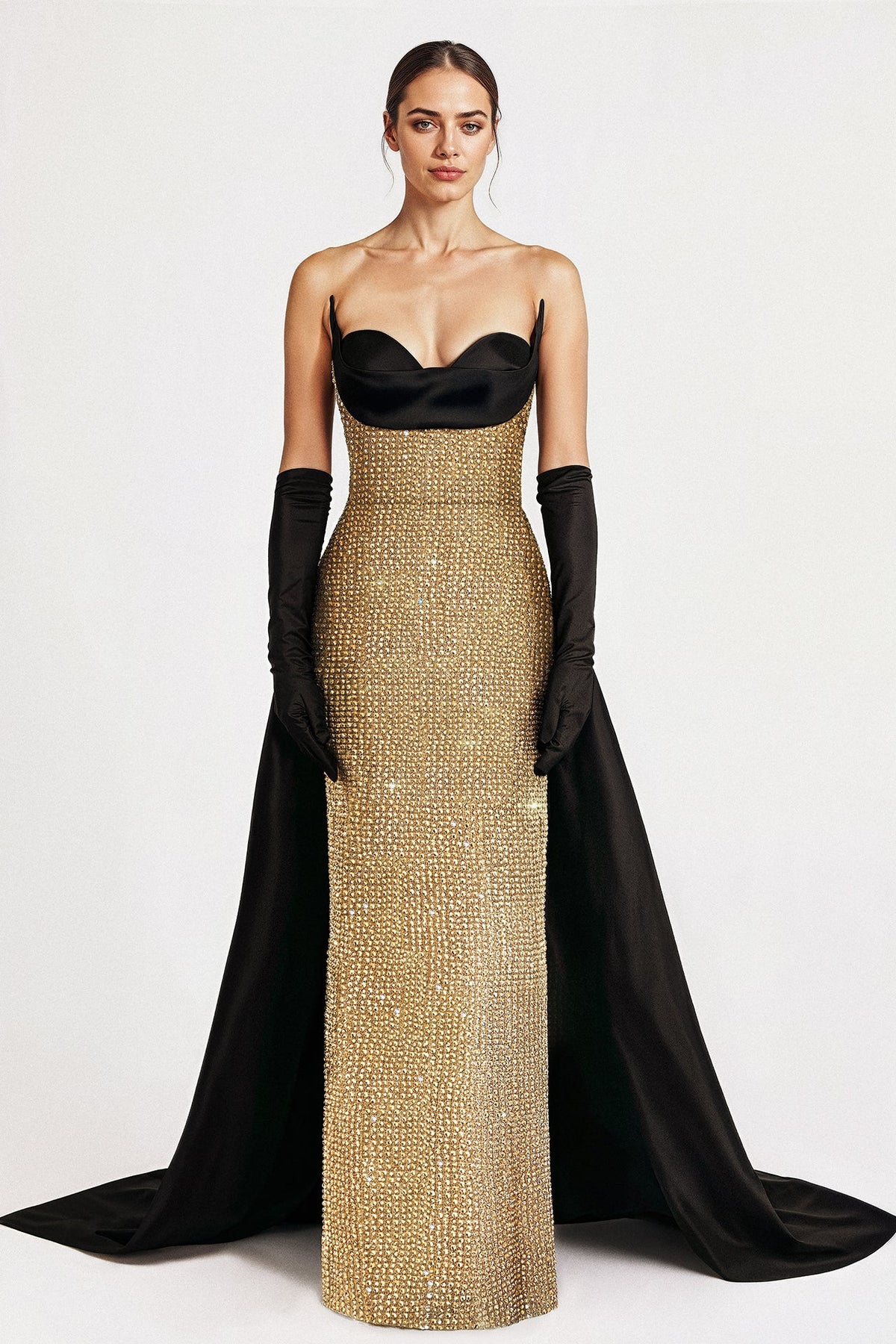 Strapless Crystal Sweetheart Gown