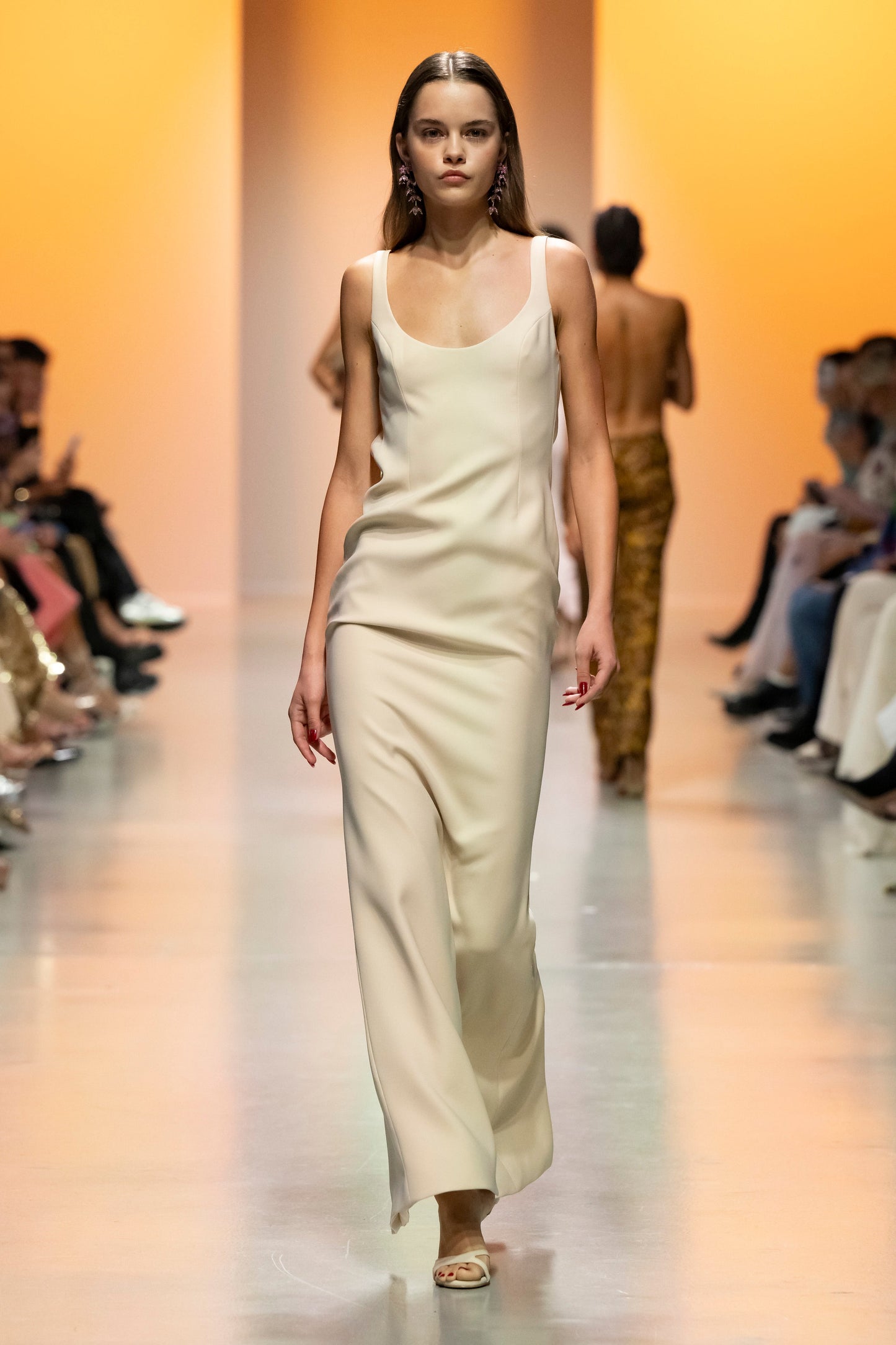 Fitted Sleeveless Crepe Gown