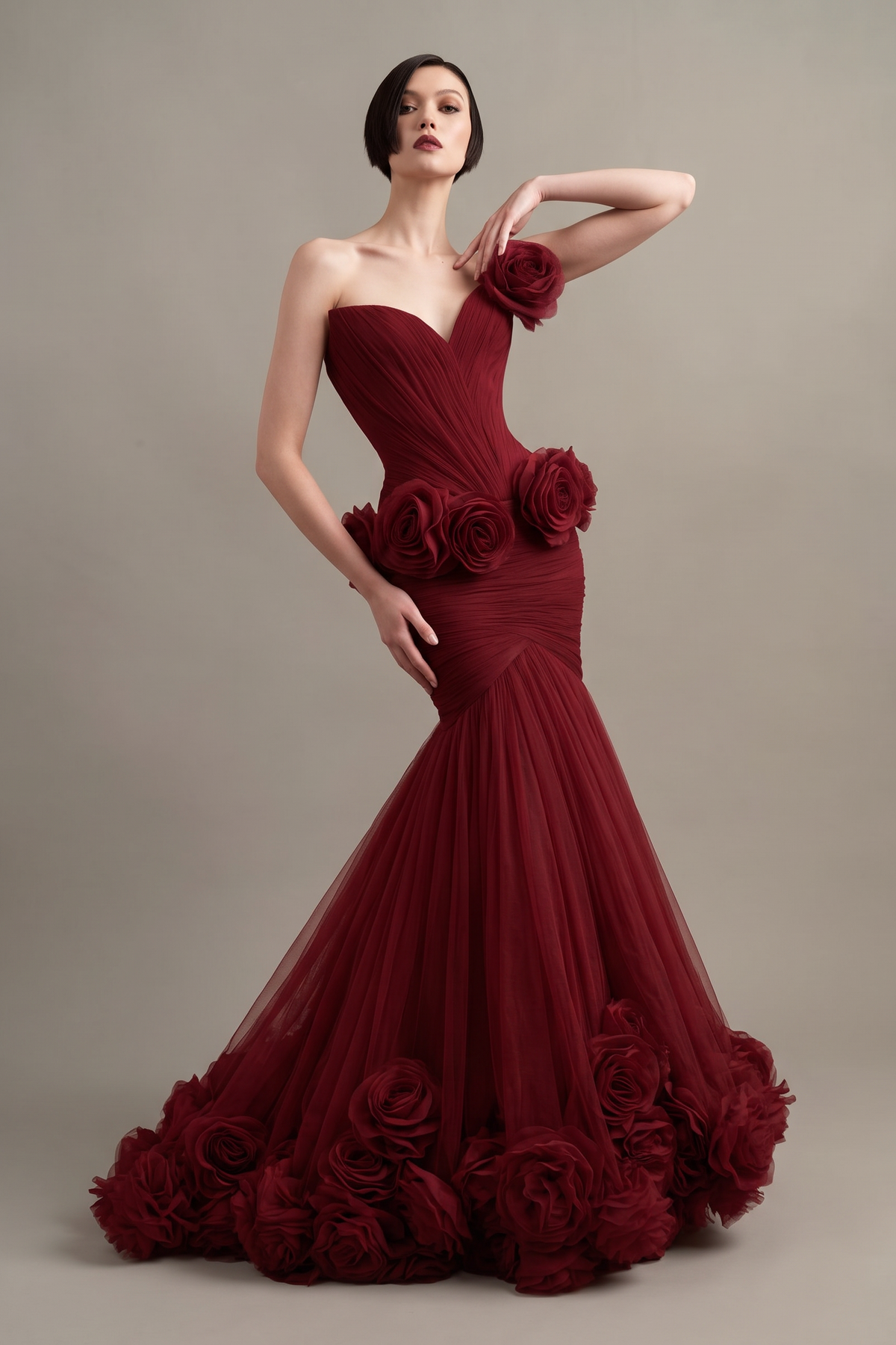 Rose Hem Mermaid Gown