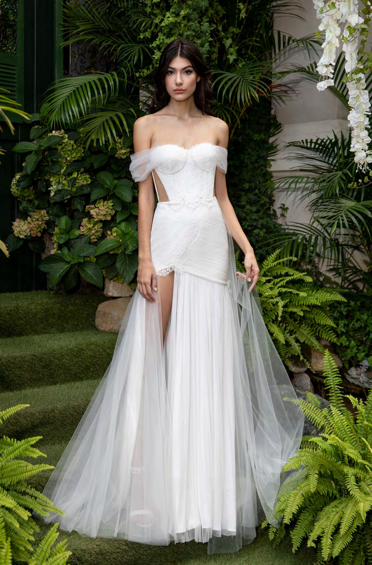 Off Shoulder Gown with Slit