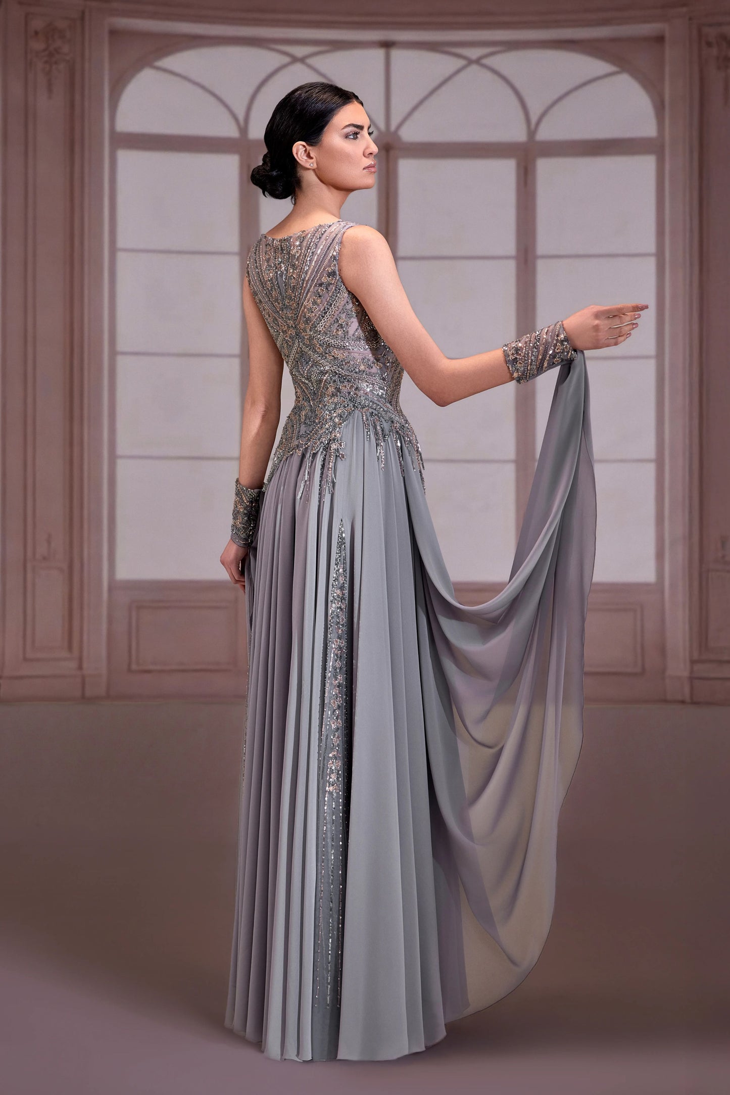 Silver Illusion Sleeveless Dress