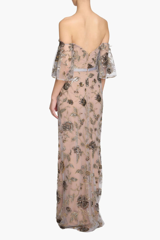 Off The Shoulder Illusion Gown