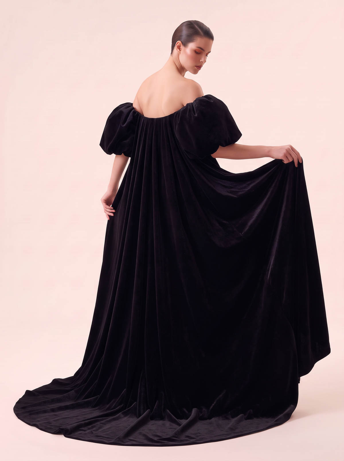 Strapless Gown and Cape