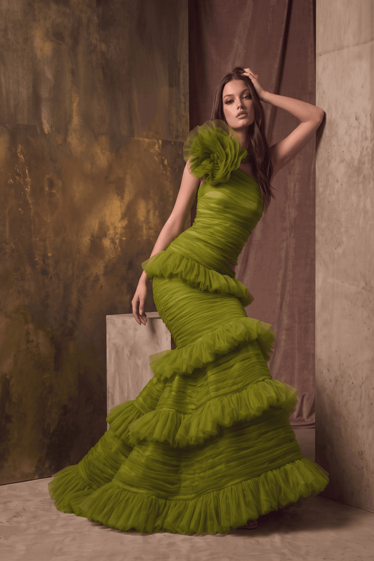 Sleeveless Tiered Gown