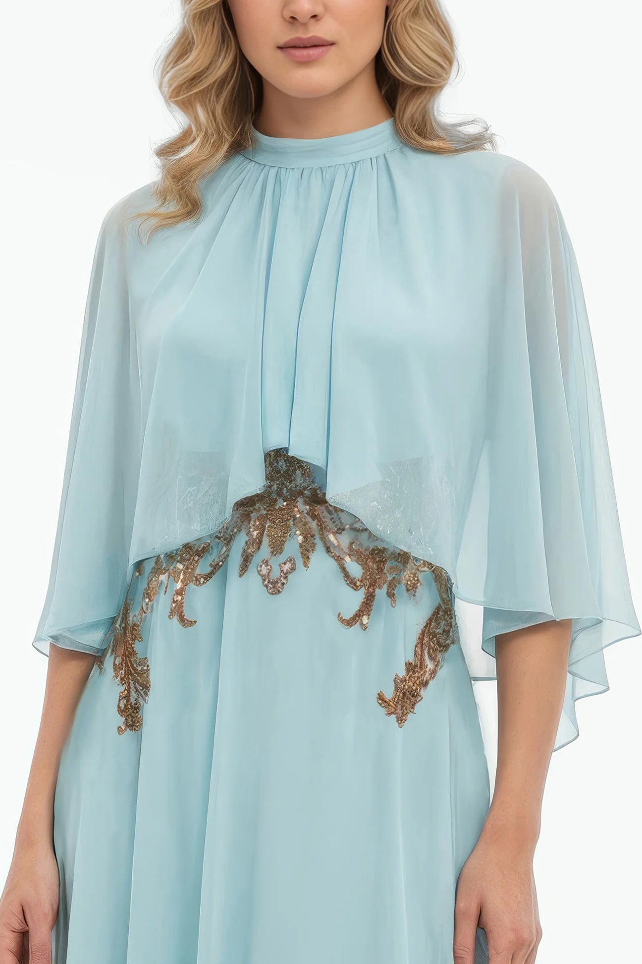 Half Sleeve Embroidered Kaftan