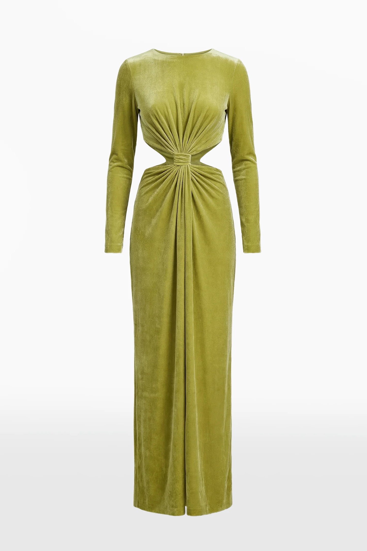 Draped Cut-Out Velvet Dress