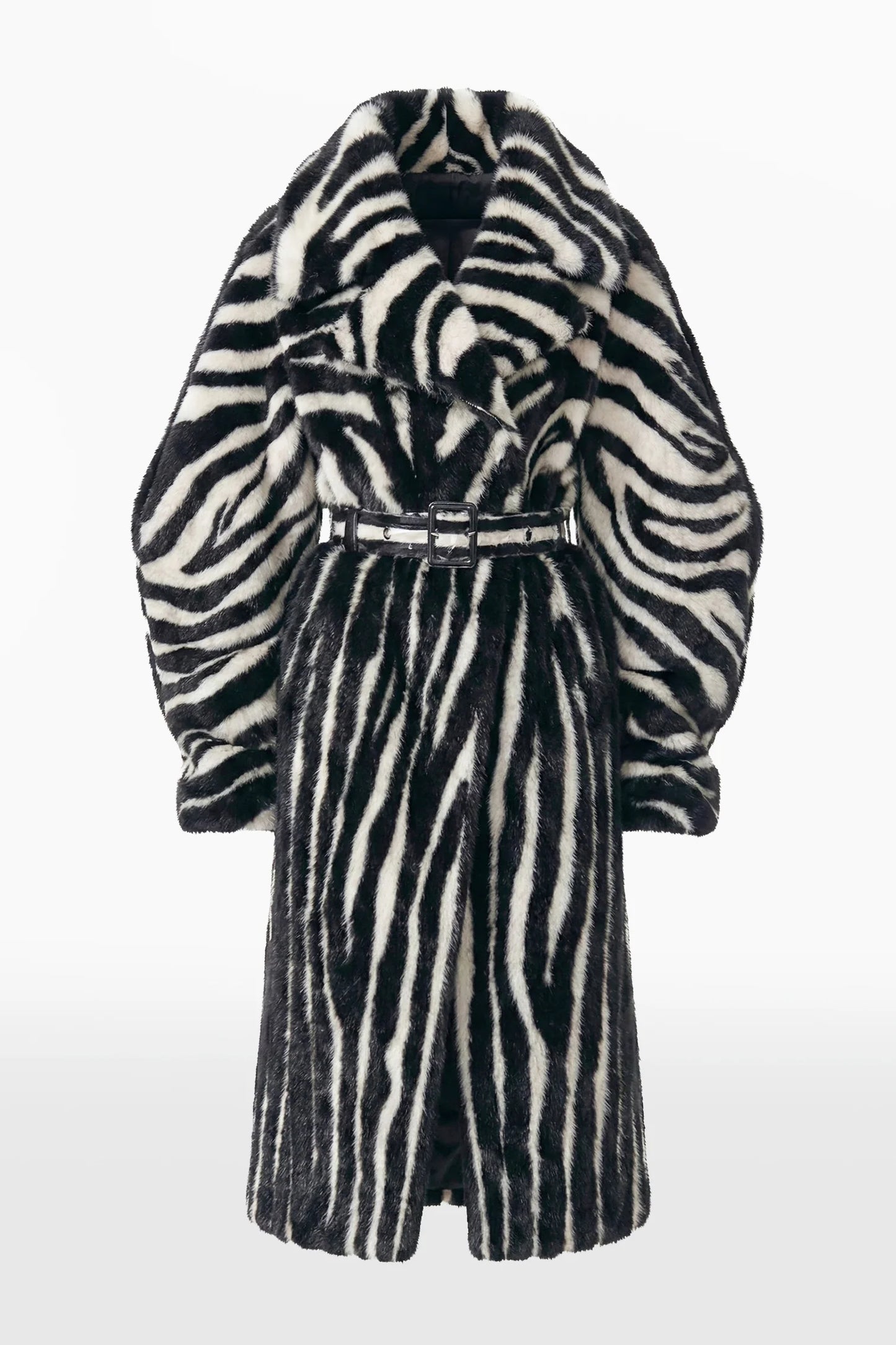 Zebra Faux Fur Coat