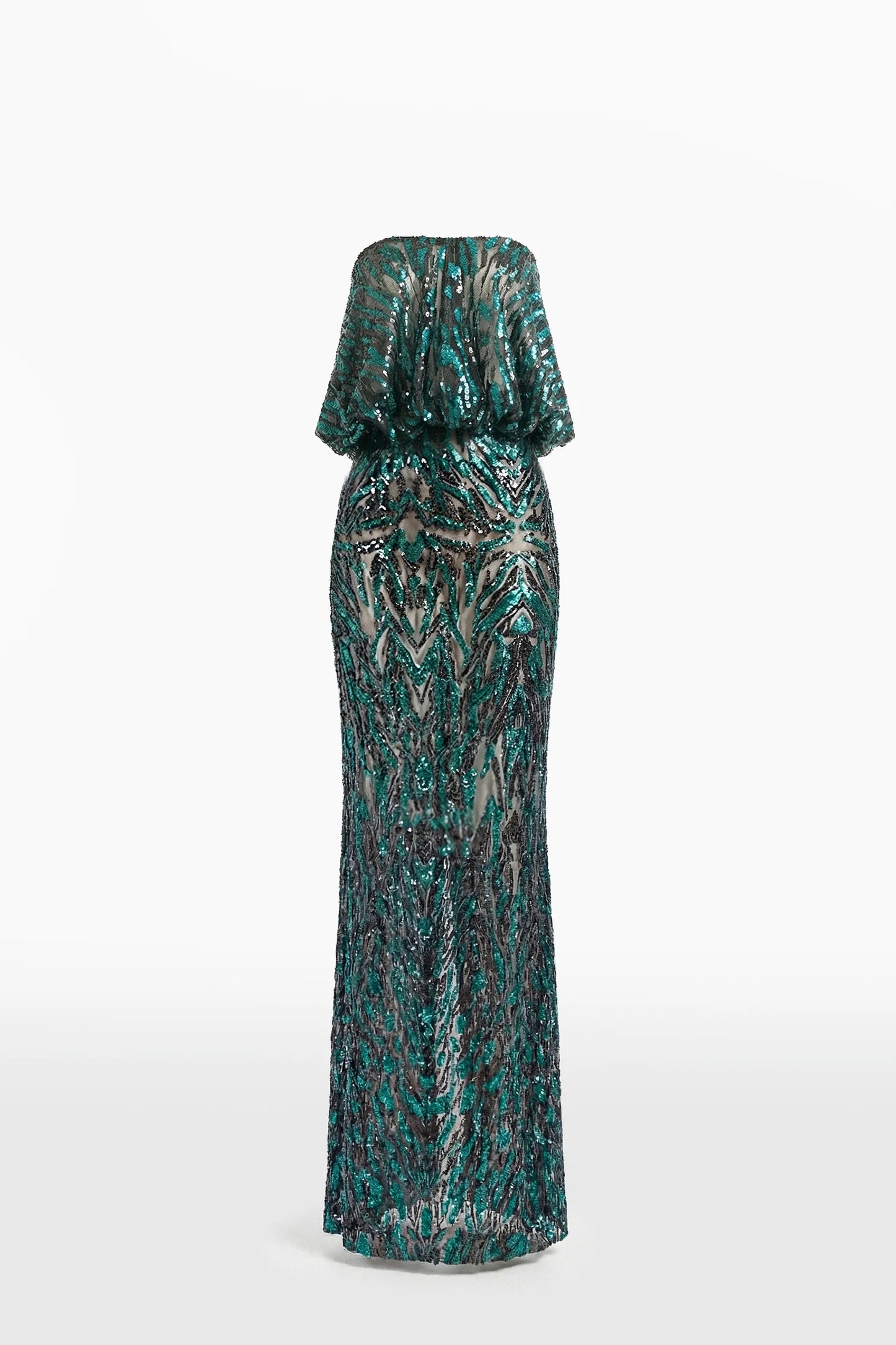 Embroidered Tulle Strapless Dress