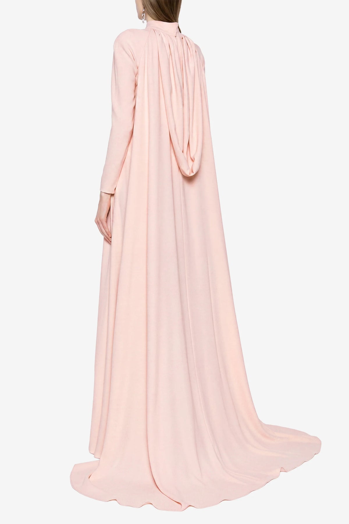 Crepe Kaftan Jumpsuit With Organza Flowers