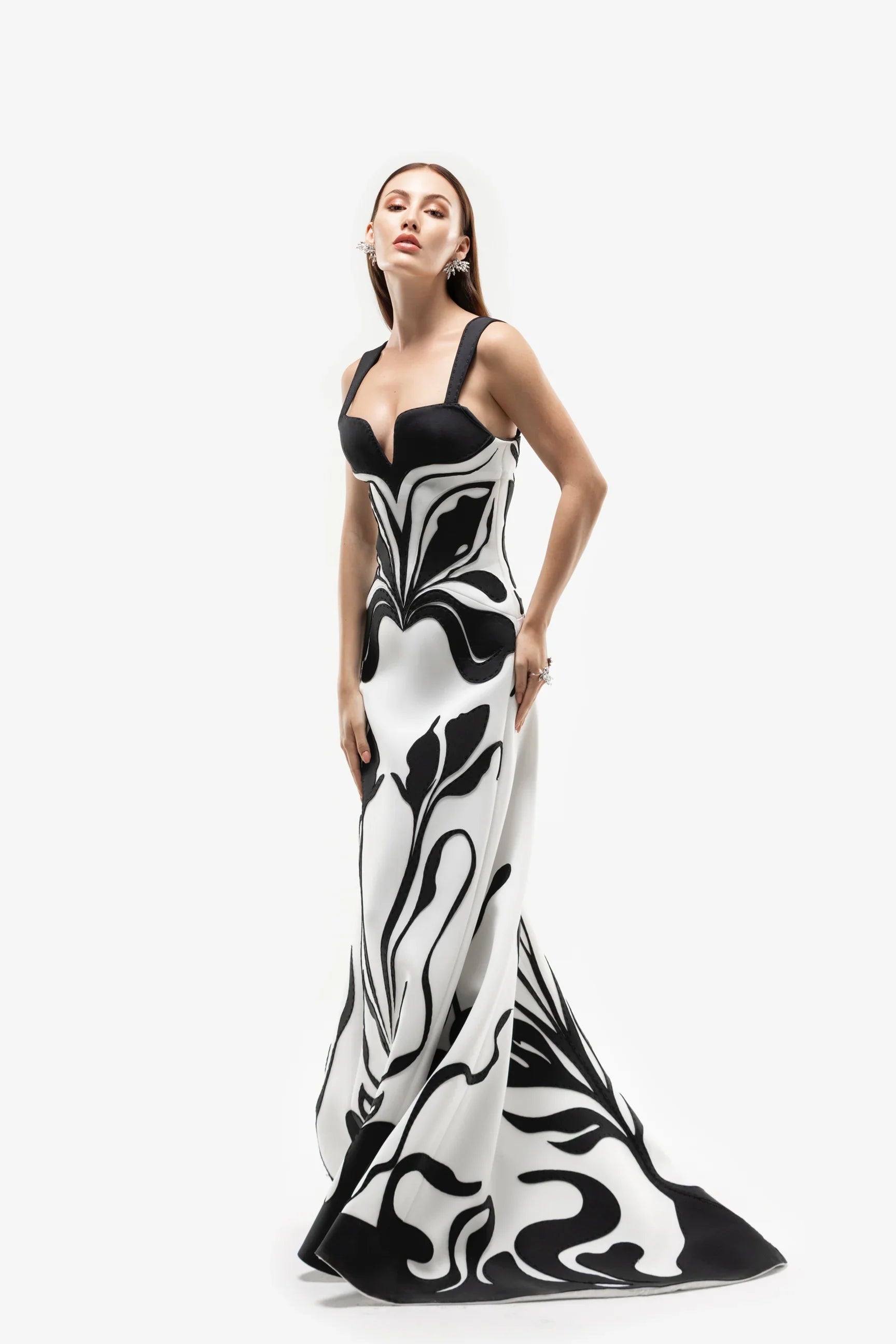 Saiid Kobeisy Laser Cut Scuba Dress
