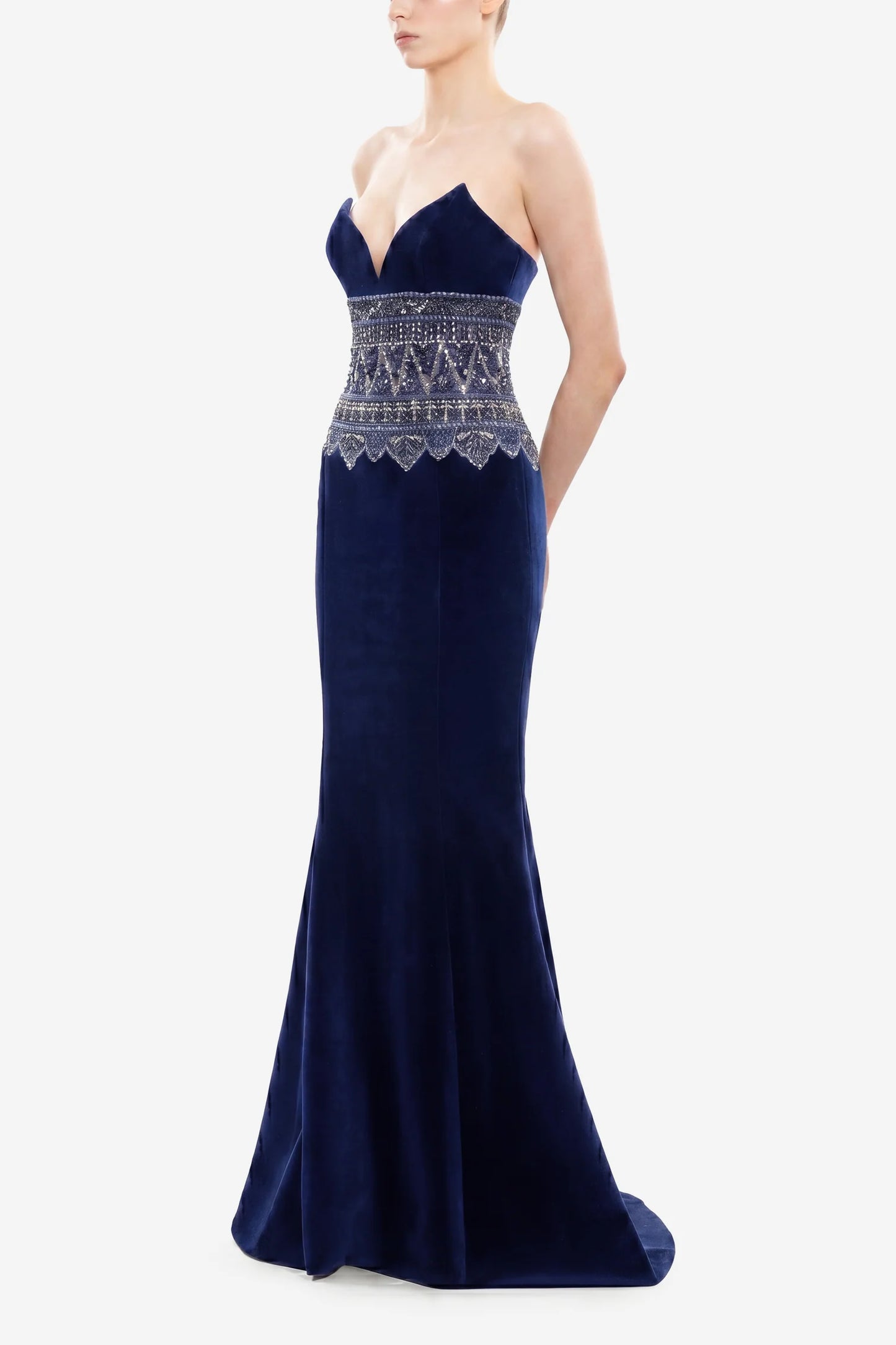 Strapless Embroidered Dress