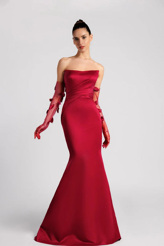 Satin Duchess Gown with Kaftan